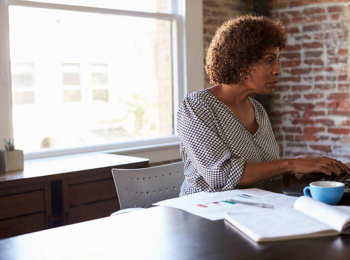 woman working at desk