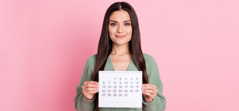 Woman holding calendar